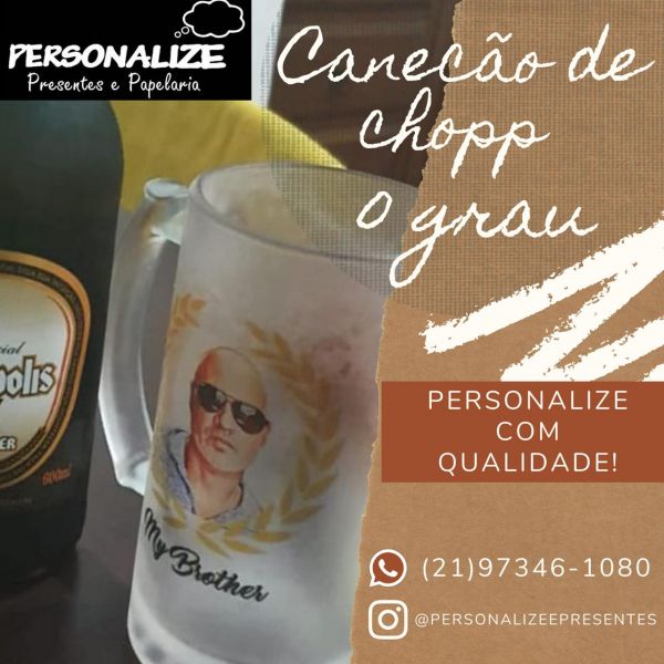 Caneca de chopp jateada zero gráu